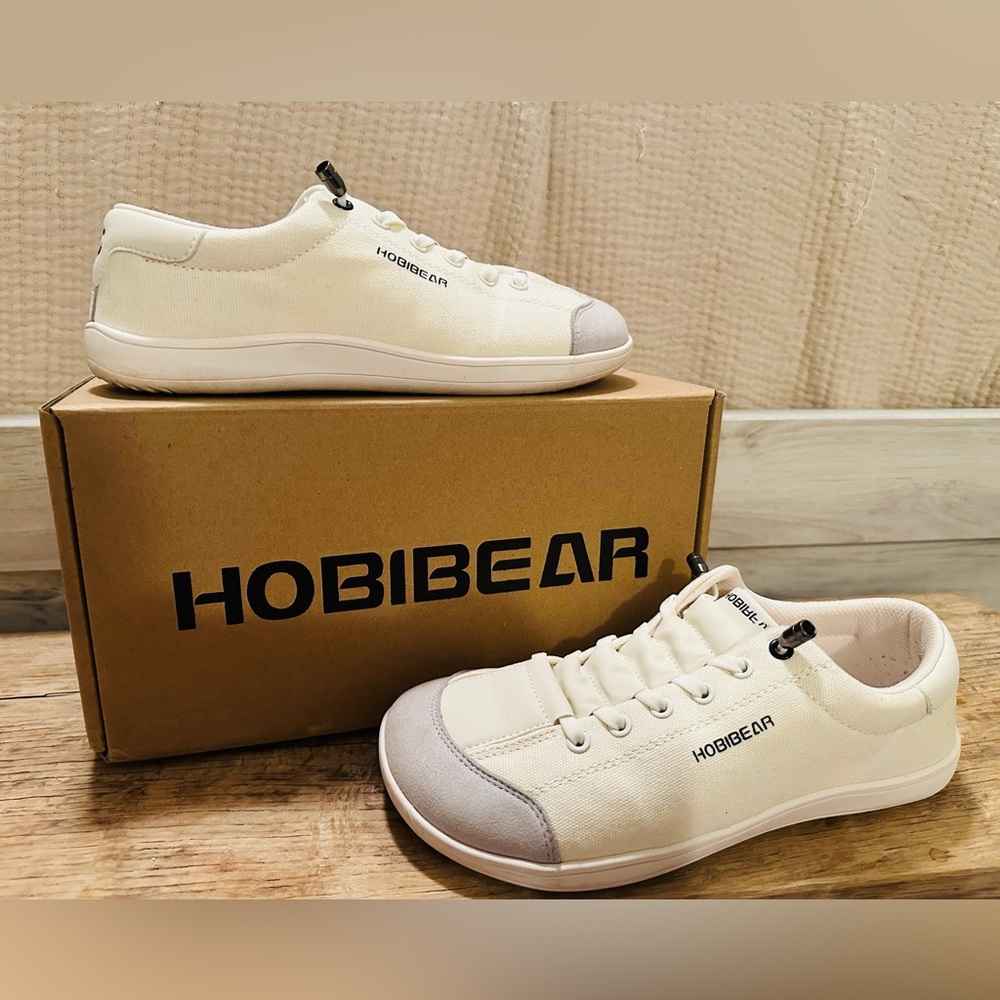 Hobibear Women's Casual Cream Canvas Sneakers